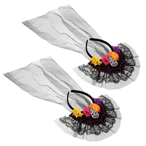 Healeved 2st Spitzen-mesh-stirnband Stirnband Zum Schminken Tüll Schleier Spa-stirnband Und Spitzenhaarreifen Abschlussball Requisiten Funkelnde Stirnbänder Für Frauen Haarband Gefühlt von Healeved