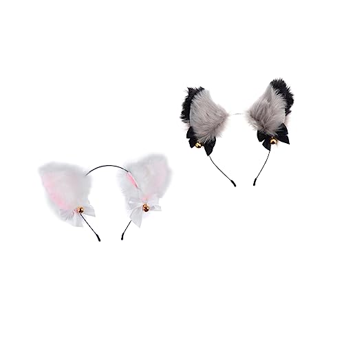 Healeved Flauschiges Haarband-set Mit Ohren Stirnband Für Halloween-kostümpartys Anziehveranstaltungen von Healeved