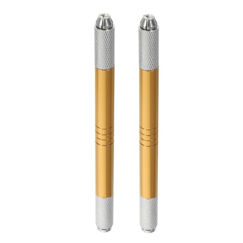 Healeved Augenbrauenstift-set 2-teilig Manueller Microblading-stift Langlebiges Make-up-zubehör Für Den Heimsalon Einfach Für Profis Anfänger Robuste Goldene Farbe von Healeved