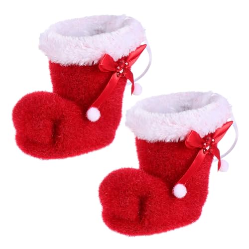 Healeved 2st Weihnachtstüte Mit Süßigkeiten Weihnachtsgeschenke Ministiefel Tasche Voller Süßigkeiten Mini-weihnachtsstiefel Weihnachtsgeschenk Stiefel Weihnachten Aus Rotem Filz Süssigkeit von Healeved