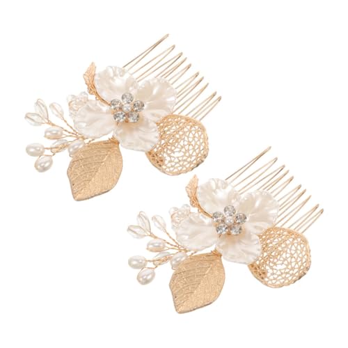 Healeved 2stücke Braut Haarkamm Mit Künstlichen Blumen Für Hochzeit Blumenmädchen Kopfschmuck Vintage Haarschmuck Seitlicher Haarkamm Für Frauen Hochzeit Schmuck von Healeved