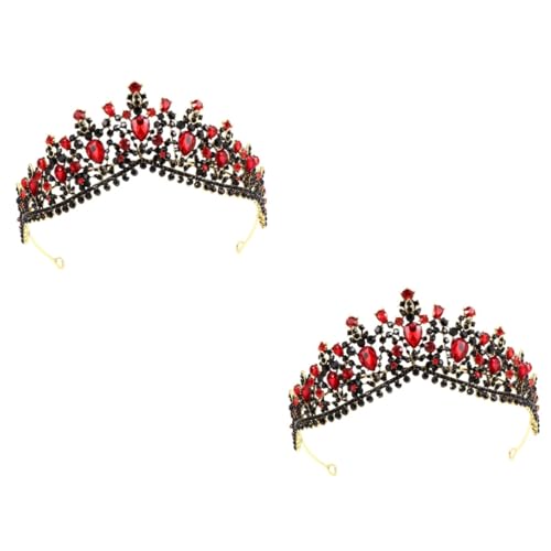 Healeved 2stücke Braut Krone Mit Strass Vintage Design Für Hochzeiten Partys Und Festzüge Funkelndes Haaraccessoire Für Damen Und Mädchen von Healeved