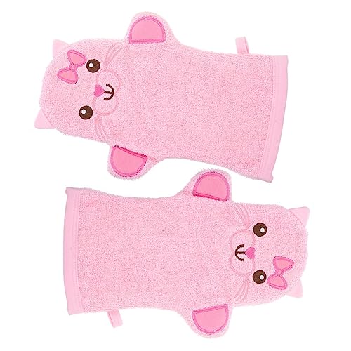 Healeved 2stücke Cartoon Dusche Handschuhe Junge Mädchen Badehandschuhe Körper Peelinghandschuhe Rückenschrubbhandschuhe Massagehandschuhe Körperschrubbhandschuhe Duschtuch Kreative von Healeved
