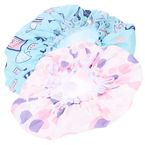 Healeved 2stücke Doppelte Duschkappe Elastische Bad Hut Haar Schutzhülle Für Junge Mädchen Mädchen Damen Mit Elastischem Band Design Für Spa Versorgung von Healeved