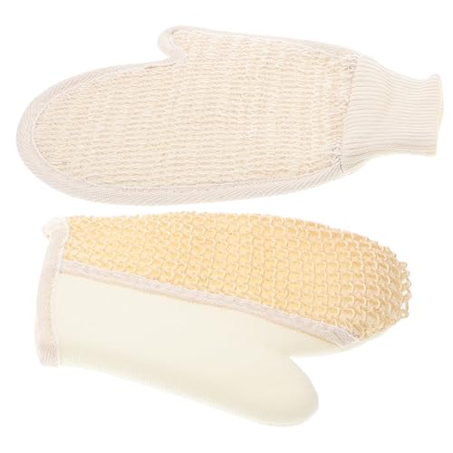 Healeved 2stücke Duschhandschuh Bade-luffa-schwamm Mit Peelinghandschuh Aus Sisal Für Frauen Und Männer Natürlicher Waschlappen-luffa Für Körperpeeling von Healeved