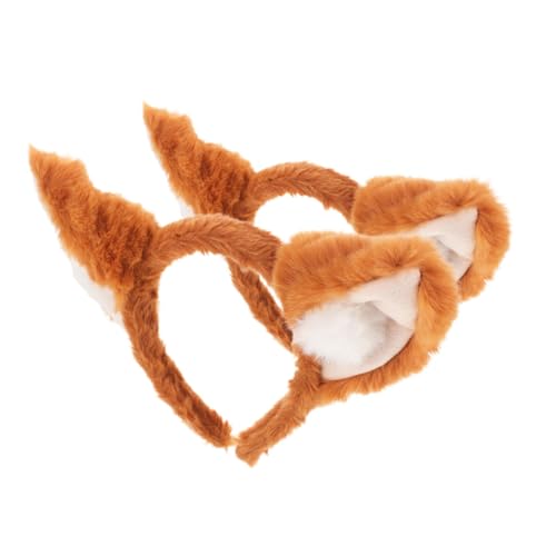 Healeved 2stücke Fuchsohren Stirnband Mit Ohrspitzen Flauschiges Plüsch Stirnband Für Erwachsene Elastisches Haarband Für Halloween Kostüm Und Tier Thementage von Healeved