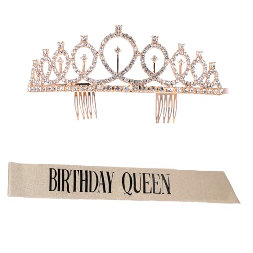 Healeved 2stücke Geburtstag Schärpe Mit Strass-krone Und Buchstaben-druck Party-deko Für Geburtstagsfeiern Leichtes Und Langlebiges Material Healeved 2stücke Geburtstag Schärpe Mit Strass-krone Und Buchstaben-druck Party-deko Für Geburtstagsfeiern Leichtes Und Langlebiges Material von Healeved