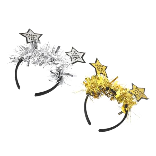 Healeved 2stücke Glitzer Sterne Haarreif Für Neujahr Und Festlichkeiten Festliches Kopfband Mit Tinsel Design Auffällige Kopfbedeckung Für Feiertagsfeiern Und Partys von Healeved
