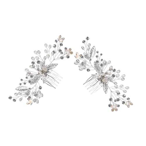 Healeved 2stücke Haarkamm Für Hochzeit Mit Perlen Dekorative Haarspange Für Brautjungfern Stilvolle Haarschmuck Für Damen Zur Hochzeit Kleine Haarkämme Für Verschiedene Frisuren von Healeved