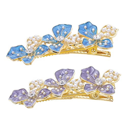 Healeved 2stücke Haarschmuck Perlen Clip Blumen Haarnadel Perle Seite Haar Clip Haar Schmuck Für Mädchen Frisuren Alltag Und Festival-party von Healeved