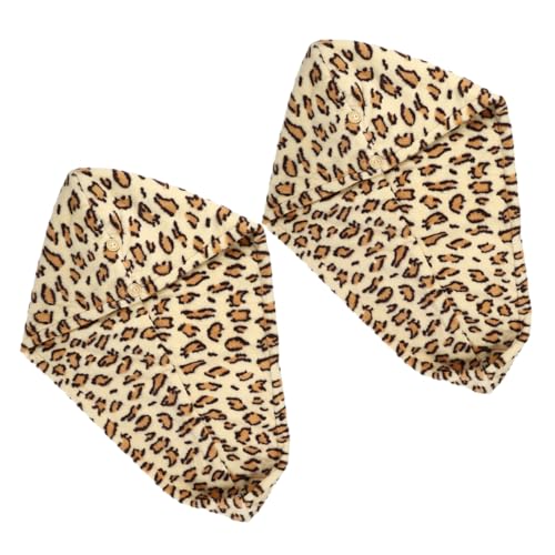 Healeved 2stücke Mikrofaser Haarturban Handtuch Schnelltrocknende Duschhaube Mit Leopard-design Für Einfaches Haarstyling Und Schutz Vor Hitzeschäden von Healeved