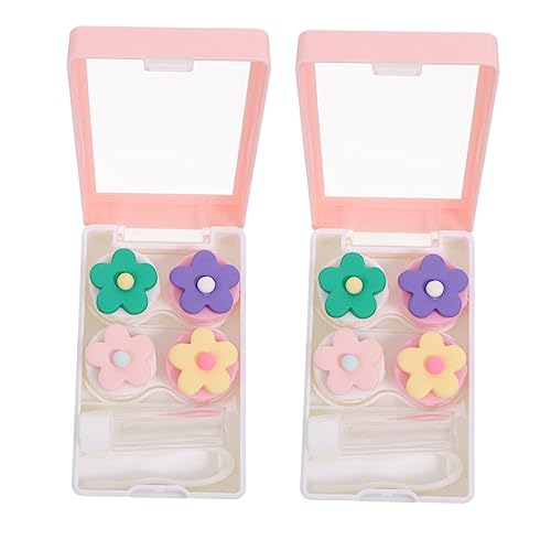 Healeved 2stücke Kontaktlinsen Box Aus Kunststoff Reise-linsenetui Tragbar Linsen-Organizer Für Wandern Und Camping Praktische Aufbewahrungsbox von Healeved