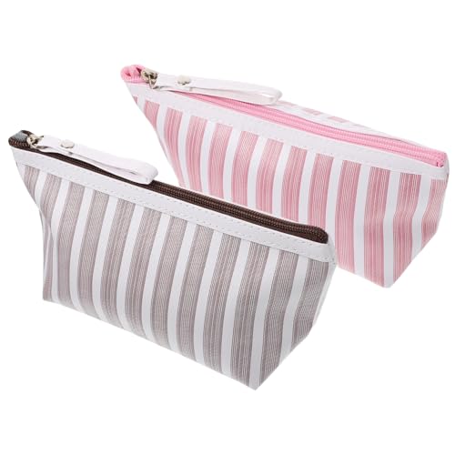 Healeved 2stücke Kosmetikbeutel Mit Streifenmuster Reise-kulturtasche Aus Hochwertigem Material Multifunktionale Aufbewahrungstasche Für Damen Kosmetiktasche Mit Reißverschluss Für Reisen u von Healeved