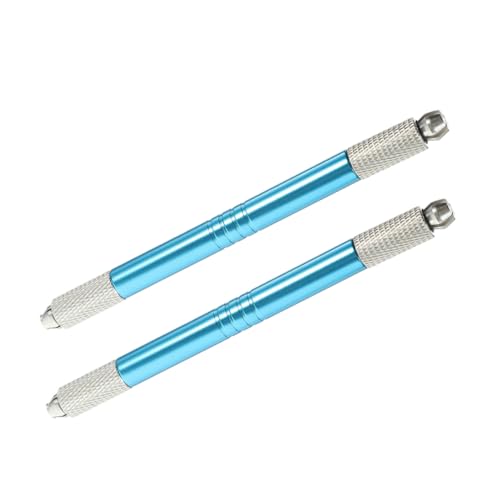 Healeved 2 Stück Microblading Augenbrauenstift Manuelles Tattoo Werkzeug Langlebig Für Zuhause Und Salon Blau Augenbrauen Make up Zubehör von Healeved