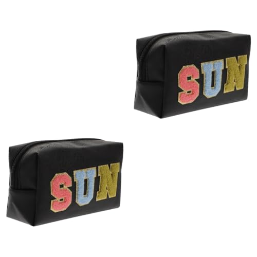 Healeved 2stücke Multifunktionale Kosmetiktasche Für Damen Große Tragbare Und wasserdichte Makeup-Tasche Mit Elegantem Pu-Design Für Schule Und Alltag von Healeved