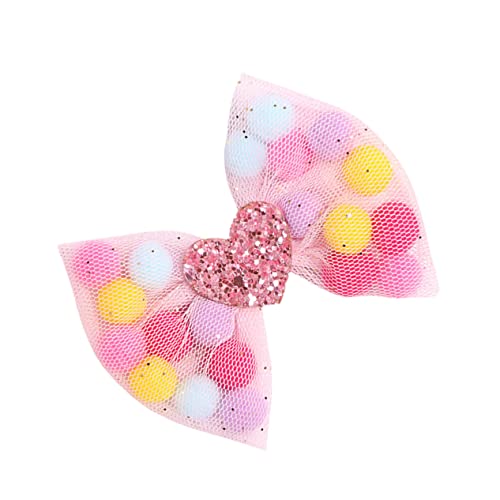 Healeved 2stücke Pailletten-haarspangen Mit Herz-design Haarspange Mädchen Mit Schleife Netz-haar Bunter Kopfschmuck Für Mädchen von Healeved