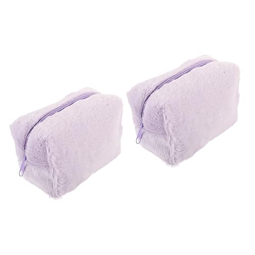Healeved 2stücke Portable Plüsch Kosmetiktasche Für Damen Multifunktionale Reisekulturtasche Im -Stil Für Toilettenartikel Und Persönliche Gegenstände Leicht Und Handlich Für von Healeved