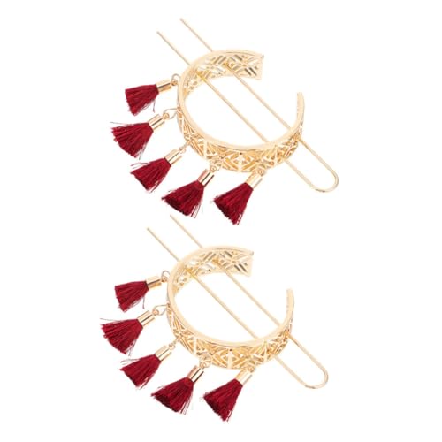 Healeved 2stücke Retro Haarnadeln Mit Quaste Und Blumendekoration Für Frauen Und Mädchen Haarschmuck Modisches Haarstyling Vintage Blumenförmige Quastenhaarspangen von Healeved