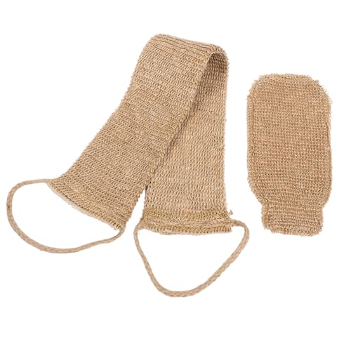 Healeved 2stücke Rückenluffa-gurt Mit Peeling-funktion Natürlicher Sisalschwamm Für Körperreinigung Duschhandschuhe Für Sanftes Handpeeling Bade Und Duschwäscher Für Männer Und von Healeved