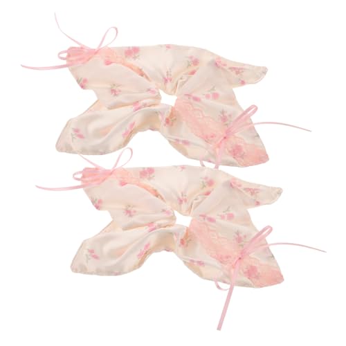 Healeved 2stücke Scrunchies Süße Haarbänder Aus Satin Mit Rüschen Große Und Quadratische Haargummis Für Mädchen Und Frauen Haaraccessoires Für Partys Und Alltag von Healeved