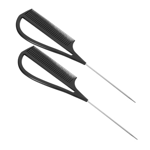 Healeved 2stücke Styling-haarkamm Mit Metallspitze Stielkamm Für Lockiges Haar Haarfärbekamm Zum Entwirren Und Stylen Diy-haarstyling-tool Für Frauen Flechtkamm Aus Langlebigen Materialien von Healeved