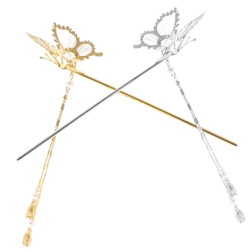 Healeved 2stücke Schmetterlings Haarstäbchen Aus Metall Für Frauen Hanfu Haarschmuck Antiker Stil Hochzeit Haar Zubehör Styling Accessoires Für Kostümparty Und Büro von Healeved