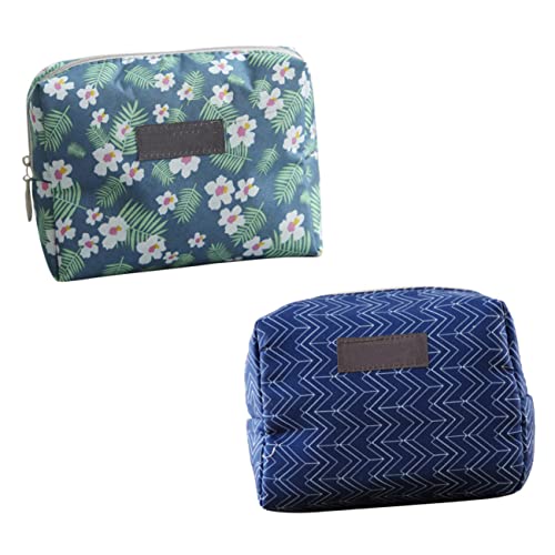 Healeved 2stücke Toiletry Aufbewahrungstaschen Tragbare Kosmetiktaschen Für Mini-Make-up Organizer Mit Kreativen Mustern Für Damen Und Baumwollmaterial Für Alltag Und Unterwegs von Healeved