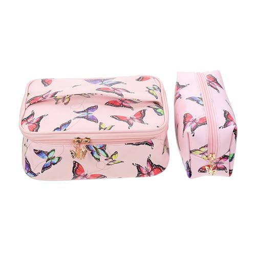 Healeved 2stücke Tragbare Kosmetiktasche Mit Glattem Reißverschluss Große Aufbewahrungstasche Für Damen Für Make-up Reise Und Alltag von Healeved