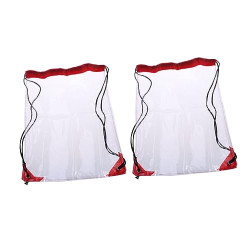 Healeved 2stücke Transparenter Kordelzug-Rucksack Aus PVC Und Langlebig Großes Fassungsvermögen Für Reisen Einkaufen Und Outdoor-aktivitäten Klare Tasche Für Schnellen Zugriff Ihre von Healeved