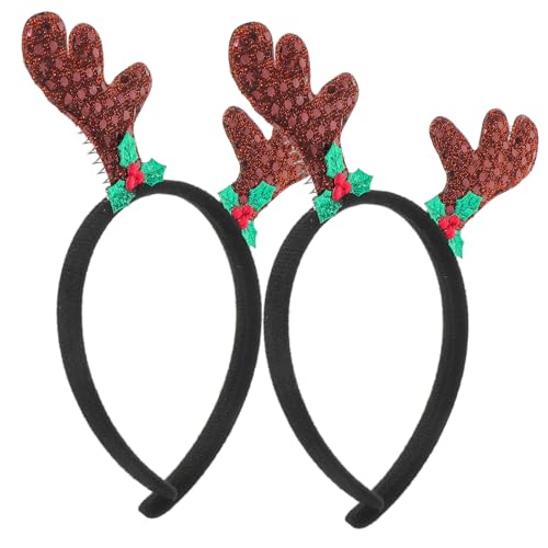 Healeved 2stücke Weihnachts-haarreif Mit Rentiergeweih Festlicher Haarschmuck Für Damen Bequem Und Leicht Für Weihnachten Und Partys von Healeved