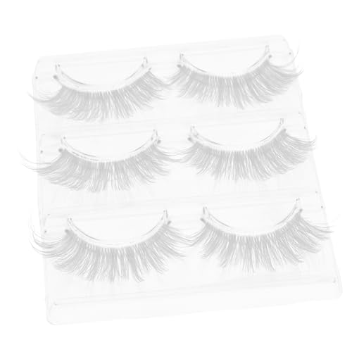 Healeved 3 Paare Falsche Wimpern Wimpernband Lockenwickler Make-up -cosplay Eyeliner Aus Pflanzenfaser Manga-cluster Puppen Kunstfaser Weiß von Healeved