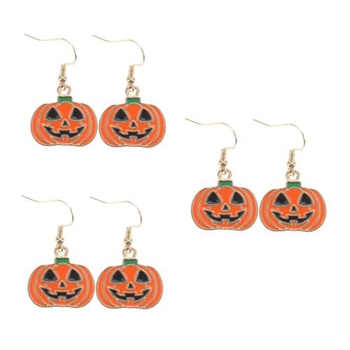 Healeved 3 Paare Halloween Kürbis Ohrhänger Damen Ohrschmuck Legierung Baumelnde Ohrringe Festliche Kostüm Accessoires für Partys und Maskerade Healeved 3 Paare Halloween Kürbis Ohrhänger Damen Ohrschmuck Legierung Baumelnde Ohrringe Festliche Kostüm Accessoires für Partys und Maskerade von Healeved