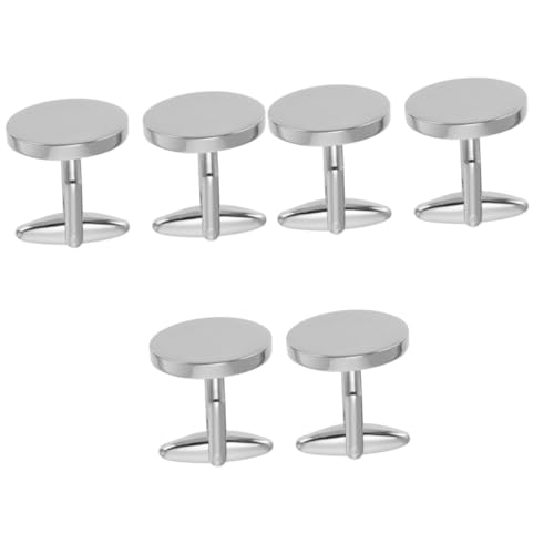 Healeved 3 Paare Manschettenknöpfe Legierung Schlichte Ovale Knöpfe für Hemden Anzüge Chiffonhemden und für Formelle und Informelle Anlässe von Healeved