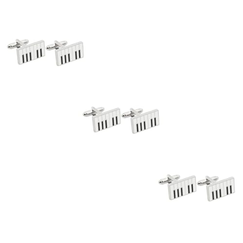 Healeved 3 Paare Piano Design Manschettenknöpfe für Herren Hemdmanschetten Klavierform Ergänzung für Hochzeiten Formelle Anlässe für Stilbewusste Männer von Healeved