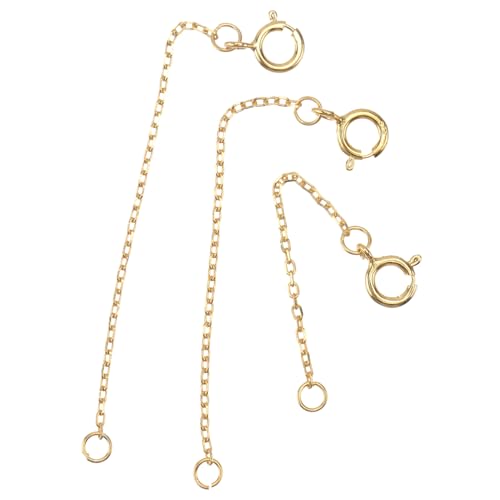 Healeved 3 STÜCKE Sterling Silber Verlängerungskette für Halsketten und Armbänder Verstellbare DIY Schmuckverlängerung mit Feiner Verarbeitung und Glänzendem Finish Geeignet für Damen von Healeved