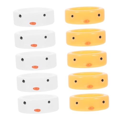 Healeved 3 Sätze Adorable Finger Ringe Mit Niedlichem Hühnermuster Für Frauen Einfache Ringe Für Kleine Finger Farbenfrohe Schmuckkollektion 10 Stück * 3 von Healeved