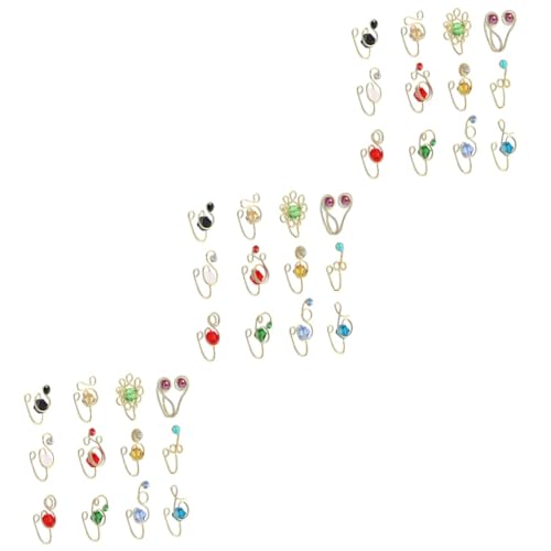 Healeved 3 Sätze Afrikanische Nasenmanschetten Mit Strass Diy Nasenschmuck Für Frauen Nicht Durchbohrt Komfortable Und Anpassbare Nasenringe Perfektes Für Besondere Anlässe 12 Stück * 3 von Healeved