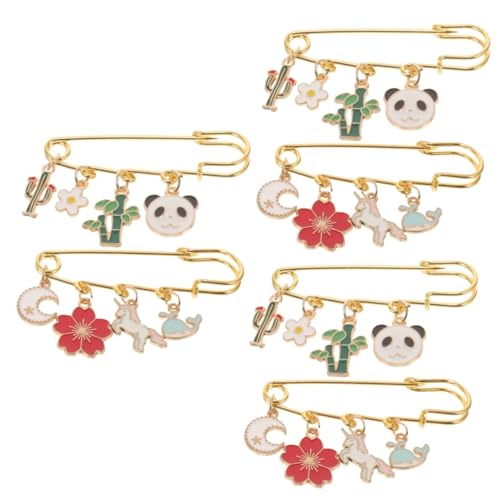 Healeved 3 Sätze Cartoon Brosche Knopf Spanner Kleidung Schnallen Gürtel Frau Hose Brosche Broschennadel Schalstift Broschen Für Frauen Kleidersicherheitsbrosche Legierung 2 Stück * 3 von Healeved