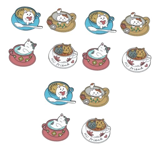 Healeved 3 Sätze Cartoon Katzen Broschen Für Damen Dekorative Anstecknadeln Legierung Für Alltagskleidung Zu Feiertagen Und Partys 4 Stück * 3 von Healeved