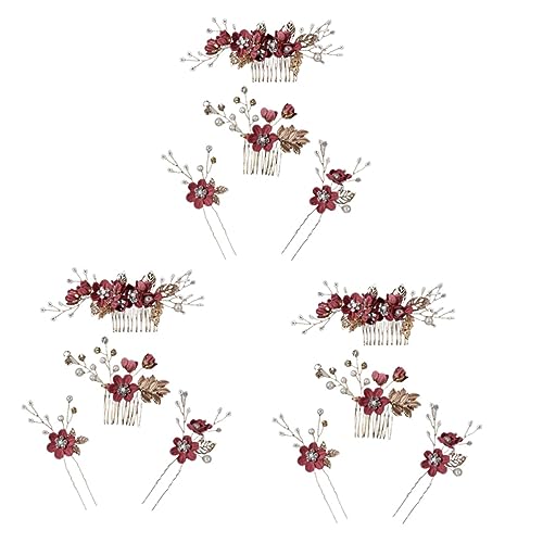 Healeved 3sätze Blumen Haarkamm Eleganter Brautschmuck Mit Haarnadeln Und Kopfschmuck Für Besondere Anlässe Für Hochzeiten Und Brautjungfern Teilig von Healeved