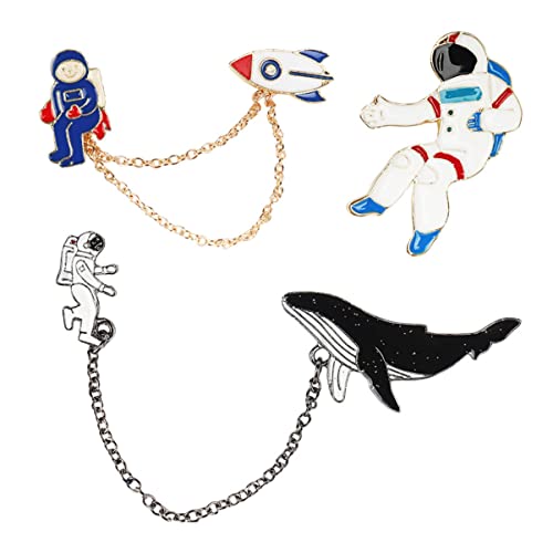 Healeved 3sätze Kreative Astronautenbrosche Aus Legierung Mit Wal-anstecker Cartoon-brosche Festliche Brosche Für Schal Und Kleidung von Healeved