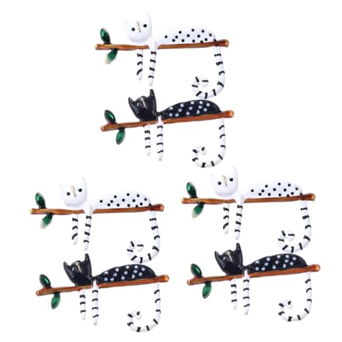 Healeved 3 Sätze Katzenbroschen Für Frauen Niedliche Tier Pins Für Hüte Jacken Kleidung Schmuckdekoration Für Partys Besondere Anlässe 2 Stück * 3 von Healeved