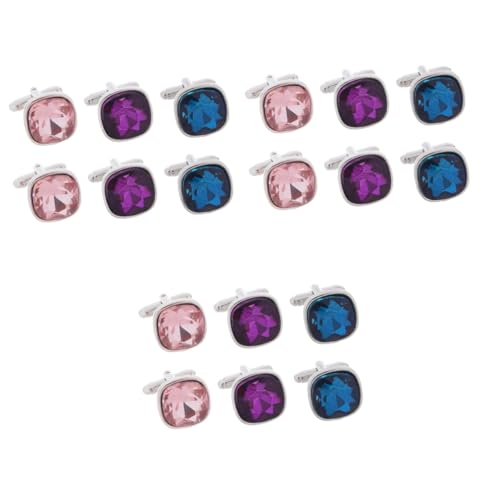 Healeved 3 Sätze Manschettenknöpfe Aus Glas Mit Diamanten Für Braut Hochzeitstag Hochzeit Ehemann Vater Krawattenklammern Für Männer Ihn Herren Accessoires Schmuck 3 Paare * 3 von Healeved