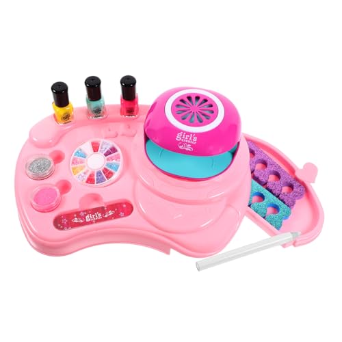 Healeved 3 Sätze Nail- -set Spielzeug Nailart-kit Für Kinder Werkzeugkasten Für Kinder Spielzeug Für Mädchen Kinder Spielsets Nailart-set Für Kinder Nagelpolitur Plastik Nageltisch Rosa von Healeved