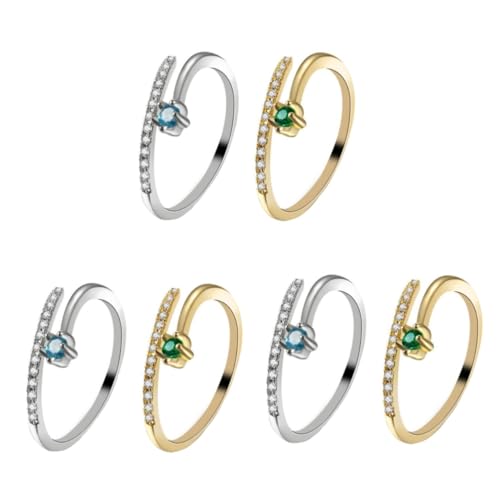 Healeved 3 Sätze Offene Ringe Für Einlage Kreative Ringe in Weiß Schmuckstücke Für Liebende Einfaches Design 2 Stücke * 3 von Healeved