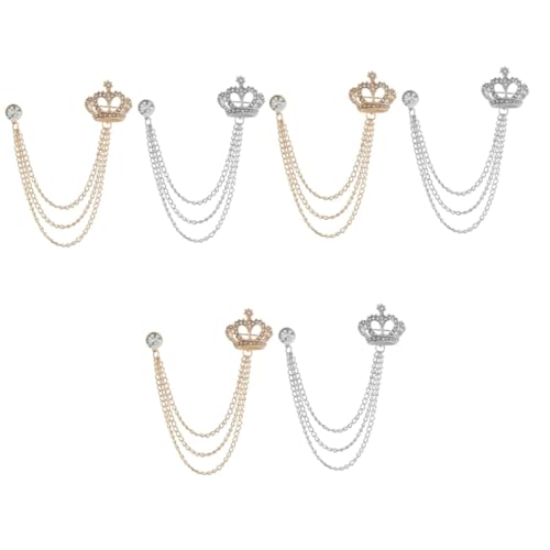Healeved 3 Sätze Rhinestone Brosche Mit Quaste Eleganter Kragenclip Für Damen Herren Stilvolle Anstecknadel Für Anzüge Pullover Schals 2 Stücke * 3 von Healeved