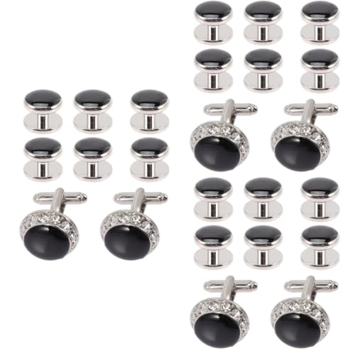 Healeved 3 Sätze Rhinestone Manschettenknöpfe Für Herren Hochwertige Accessoires Für Hemden Anzüge Und Hochzeiten Und 8 Stücke * 3 von Healeved