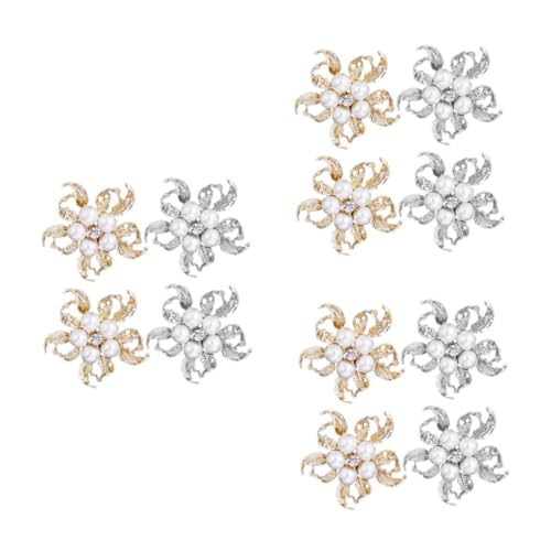 Healeved 3 Sätze Teiliges Blumenbroschen Für Damen Hochwertige Legierungsanstecknadeln Mit Perlen Stilvolle Accessoires Für Kleidung Schals Taschen Silber 4 Stücke * 3 von Healeved