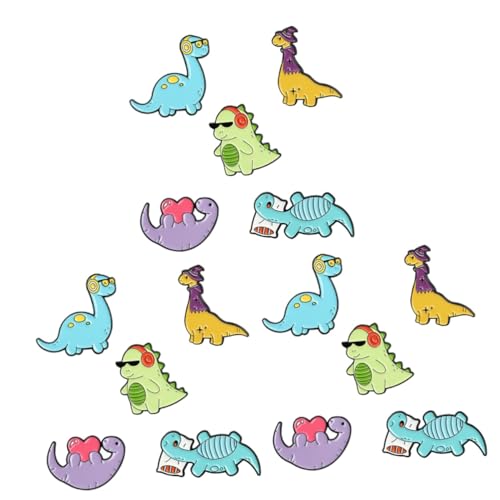 Healeved 3 Sätze Teiliges Bunte Dinosaurier Broschen Niedliche Dinosaurier Anstecknadeln Legierung Für Kleidung Rucksack Und Accessoires Für Erwachsene 5 Stücke * 3 von Healeved