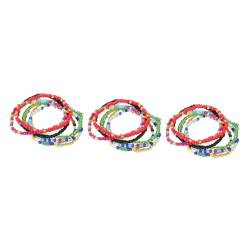 Healeved 3 Sätze Teiliges Fußkettchen Für Damen Herren Perlen Fußschmuck Verstellbare Fußkette Für Strand Urlaub Partys Hautfreundliche Materialmix Bunten Farben 7 Stück * 3 von Healeved
